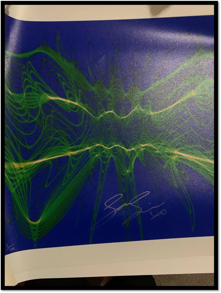 Impresión en lienzo artística firmada por Sam Smith "Stay With Me" ondas sonoras nueva limitada 1/100 Foto 2 de 2