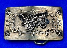 Vintage Covered Wagon Ornate Belt Buckle - To Restore Repair Parts