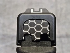 Milspin Honeycomb Glock Slide Back Plate Black Cerakote on Stainless Steel