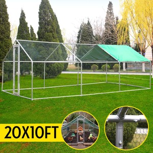 Details About 20x10ft Large Metal Chicken Coop Walk In Runs Backyard Hen House Farm Ranch