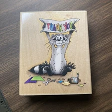 Stampa Rosa Terrapin Illustrations Rubber Stamp Terry Morin Thank You Raccoon