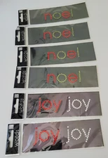 Christmas Stickers 6 NIP Me and My Big Ideas Rhinestone DImensional JOY and NOEL