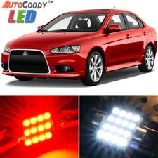 8 x Premium Red LED Lights Interior Package Kit for Mitsubishi Lancer 2007-2017