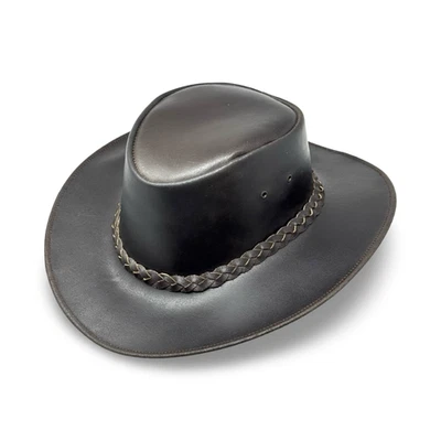 Lederhut Western Cowboy – Outdoor Hut Reiten, Wandern & Abenteuer Braun - Bild 1 von 4