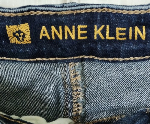 Anne Klein Damen blau Denim Ankle Jeans schmal bestickt Bündchen Design Gr. 16 - Bild 3 von 4
