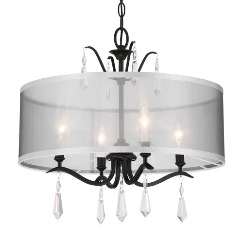 Minka Lavery 4443 Laurel Estate 4 Light 20"W Crystal Pendant - Coal - Picture 1 of 4