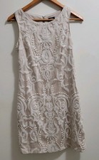 Vince camuto Sequence Embroidered Cocktail Tan Dress SIZE 2