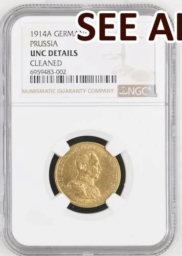 NobleSpirit GOLD 1914A Germany 20 Mark PRUSSIA - NGC UNC