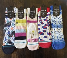 Stance Casual Youth Kids Wade Collection 5 Pair Crew Socks Size YL 3-5.5 New