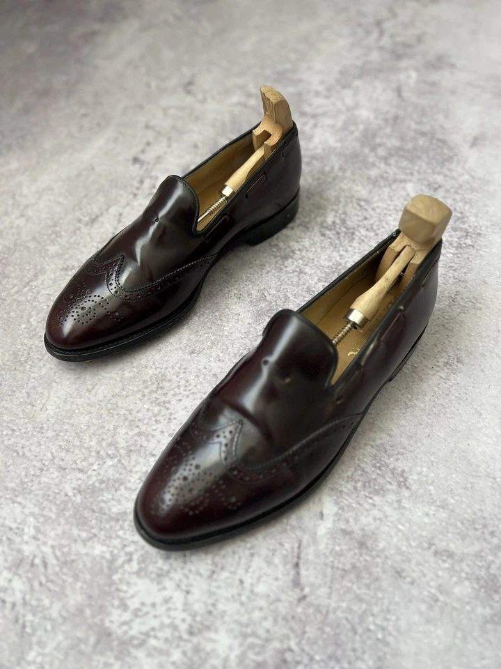 Mocasines Barker England punta de ala de cuero borgoña marrón EE. UU. 15,5 / ... - Imagen 2 de 4