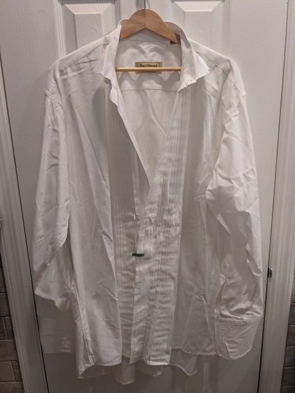Paul Stuart - White Tuxedo Collar Long Sleeve Shirt