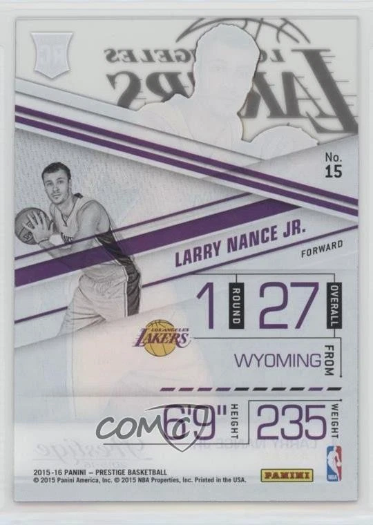 2015-16 Panini Prestige Acetate Rookies Larry Nance Jr #15 RC - Image 2 of 2