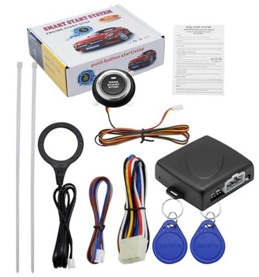 Push to Start Ignition Kit Smart RFID Push Button Engine Starter Kit, Keyless 