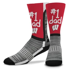 Wisconsin Badgers #1 Dad V-Curve Socks, Large (10-13)