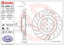 Disque de frein (à l'unité) BREMBO 09.A958.21 MERCEDES CLASSE M (W166)