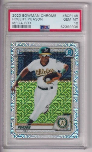 ROBERT PUASON 2020 BOWMAN CHROME BASEBALL MB CARD #BCP145 PSA GRADED 10 GEM MINT