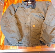 Carhartt Men's Vintage J22 Arctic Jacket Moss Green Canvas, Collared, Size 3XL