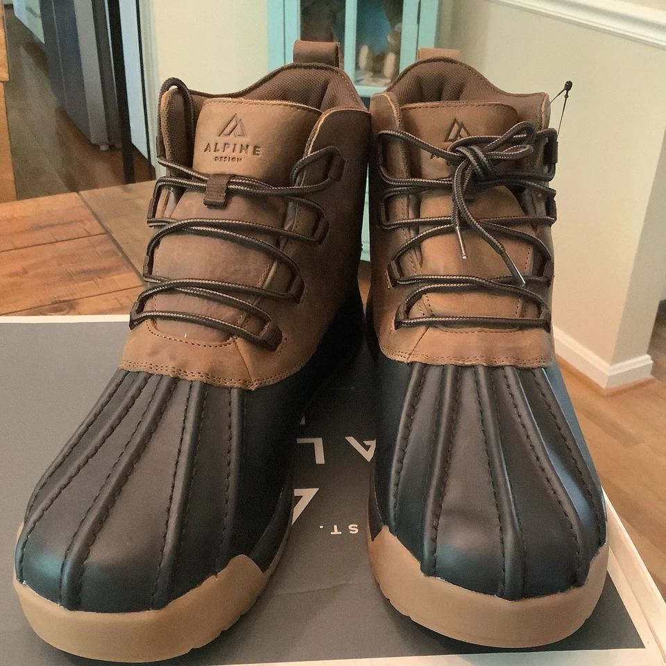 NUEVO EN CAJA Bota de Cuero Diseño Alpino Ortholite Gavin Pato Impermeable para Hombre Talla 12 Foto 3 de 4