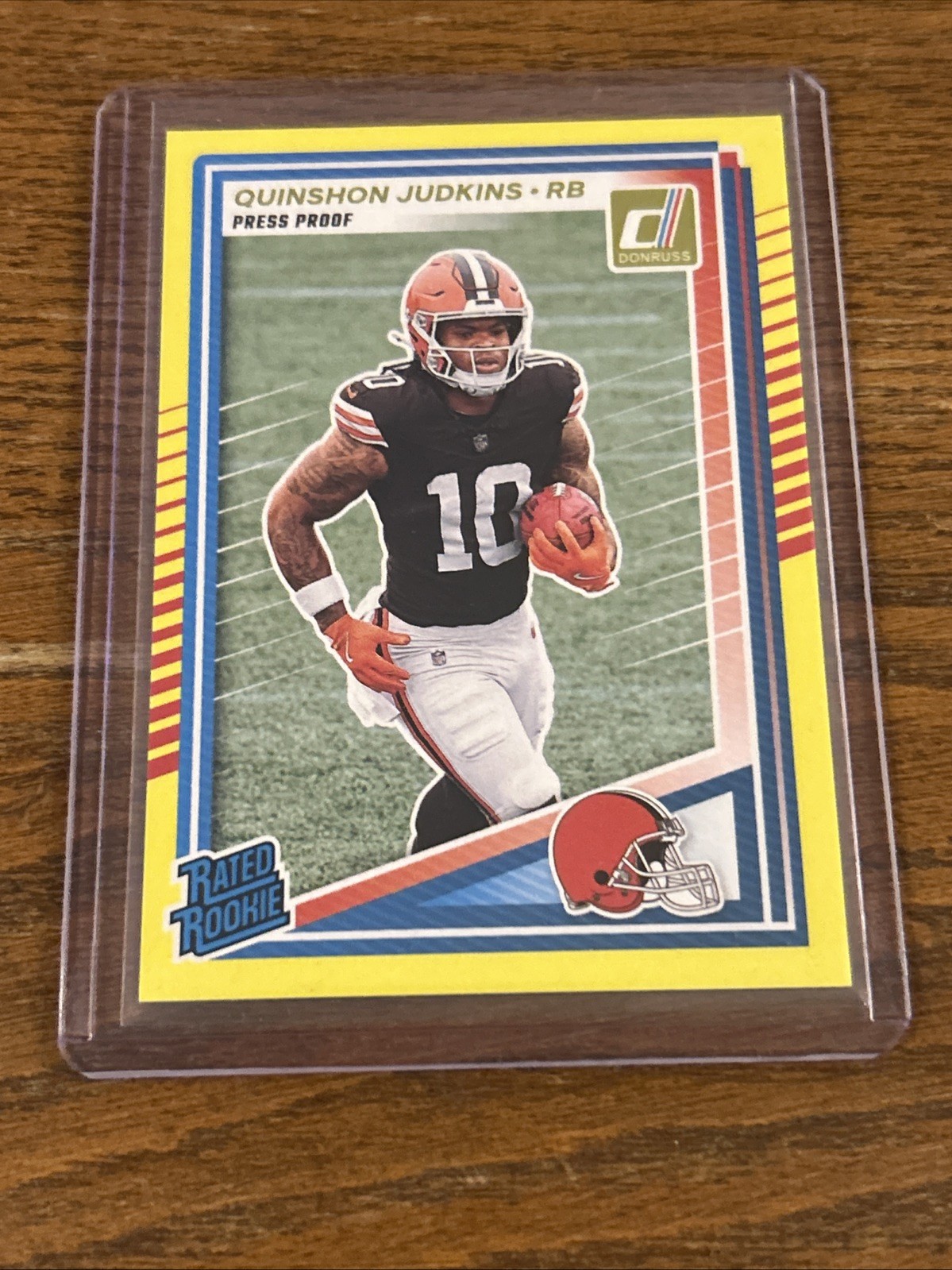 2025 Donruss Football - Quinshon Judkins - Yellow Press Proof Rated Rookie #330