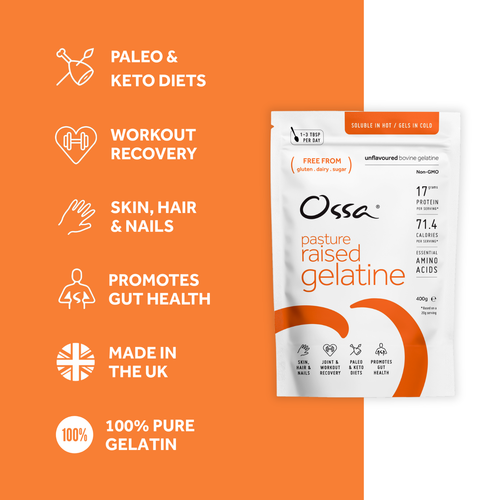 Ossa Organic Gelatin Pure Pasture Raised Unflavoured Bovine Gelatine - 400g - Picture 5 of 8