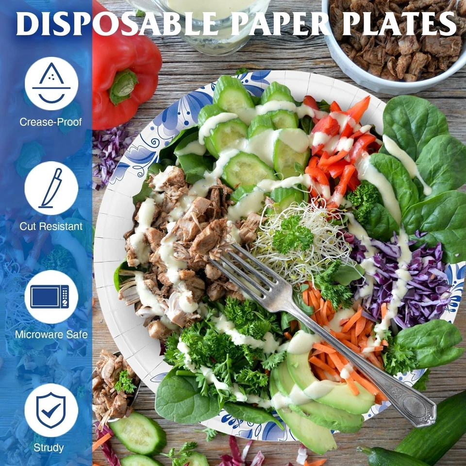 Elegant 10-Inch Floral Printed Disposable Plates - 300 Pack for Gatherings - image 4 of 4