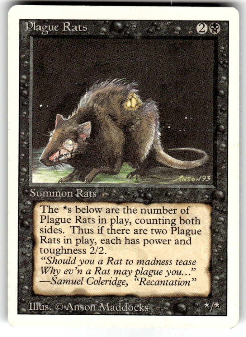 Plague Rats Common Revised Edition Magic: The Gathering Near Mint