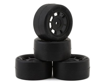 BSR Racing 1/12 Race Radial Pre-Mounted Rubber Belted Carpet Tires (4)