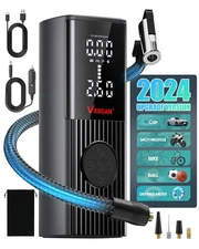Tire Inflator Portable Air Compressor 150 PSI 20000mAh Battery Cordless Pump