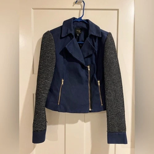Vaute Couture Waxed Canvas Navy Jacket Small navy blue vegan - product listing photo