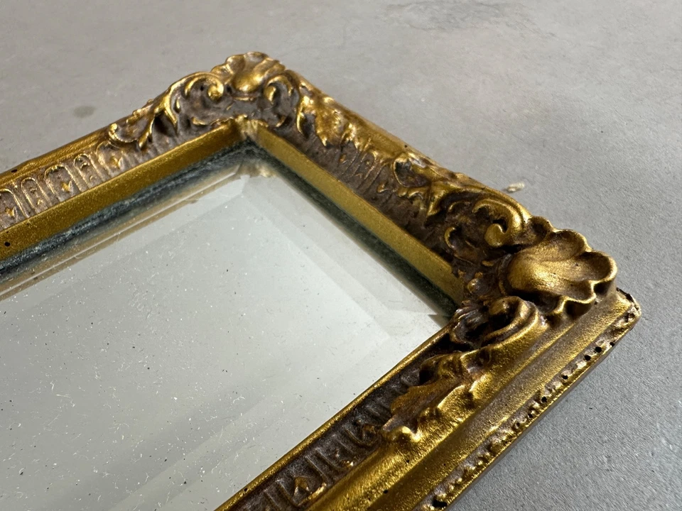 Mirror Gold Leaf Gilt Tall Skinny Small Narrow 16 x 4 Vintage Victorian French - image 3 of 4