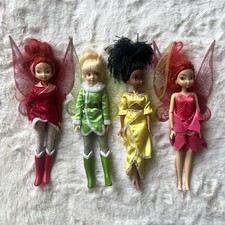Disney Store Tinkerbell, Rosetta, Iridessa Flutter Wings Fairy Dolls Bundle