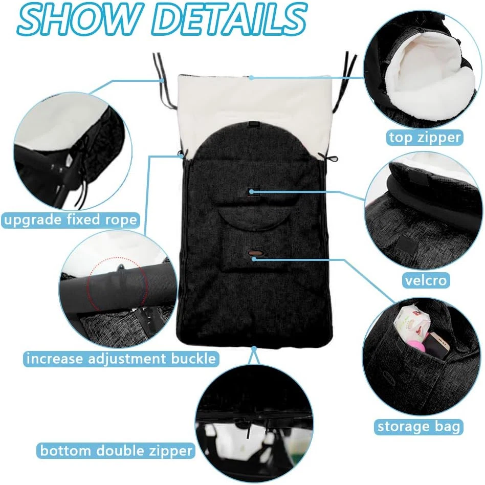 Sacco Nanna per Passeggino, Coprigambe per Passeggino, Stai Al Caldo Coprigambe - Immagine 3 di 4