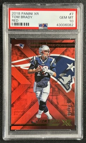 TOM BRADY PSA 10 2018 PANINI XR FOOTBALL #7 RED 097/299 PATRIOTS