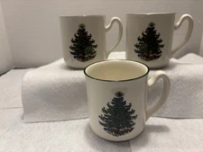 Cuthbertson Original Christmas Tree 3.5”h Coffee Mugs (3)