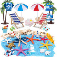 Miniatur-Deko Set 31 StüCk Strandkorb Liegestuhl Sonnenschirm Palme DIY Garten