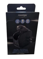 NEW POWERXCEL Dual Output Car Charger With Power Plug