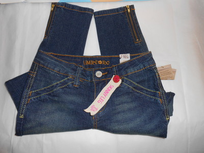 Limited Too Simply Low Skinny Leg Stretch Denim Jeans Dark Blue 7 NWT