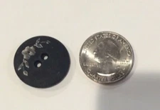 DILL BUTTONS #310695 BLACK W/ WHITE FLOWERS-  2 HOLE- 23MM--6 BUTTONS IN A SET