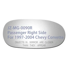 Mirror Glass For 1997-02 Chevy Corvette Passenger Side Right Replacement Convex