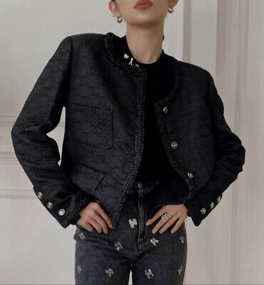 CHANEL 2021 Métiers D'Art 21A Jacquard Little Black Jacket CHANEL 2021 Métiers D'Art 21A Jacquard Little Black Jacket