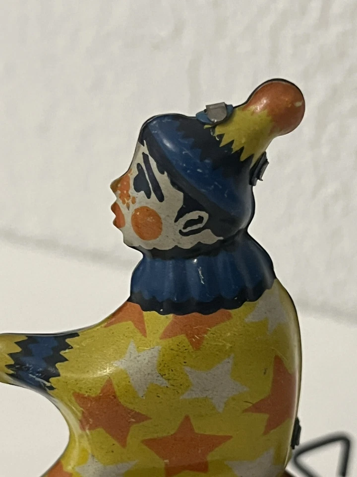 Ancien Jouet Clown Cheval Et Charrette Métal déco Poupée Bleuette Jumeau - Photo 2/4