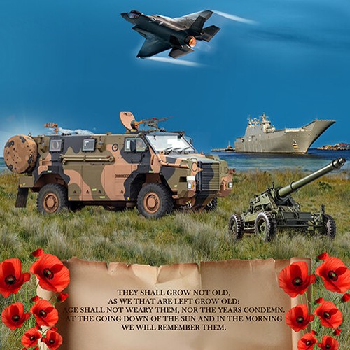 Patchwork Quilting Sewing ANZAC Respect Military A Panel 92x110cm Fabric - Picture 3 of 5