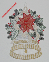 Plauener Spitze ® Fensterbild Weihnachtsglocke Glocke Weihnachten Fensterdeko