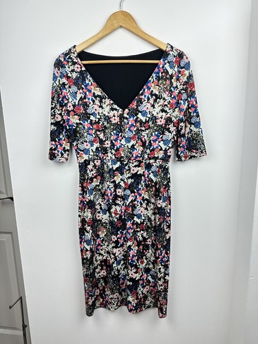 ERDEM Multicoloured Floral Kristen Sheath Dress, Size 10 VGC - Picture 8 of 14