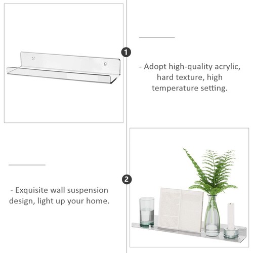 Floating Shelves Acrylic Modern Display Rack Transparent Wall Decor Shelf - Picture 12 of 12