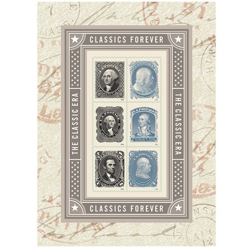 USPS New Classics Forever Souvenir Sheet of 6 - Afbeelding 1 van 1