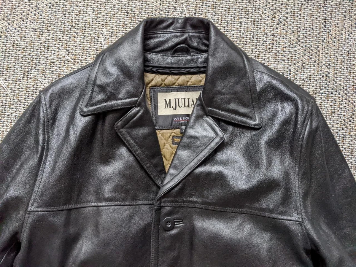 vintage WILSONS leather M JULIAN car coat M black leather INSULATED  supernatural