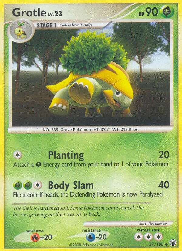 Grotle 37/100 Majestic Dawn Pokemon Card LP