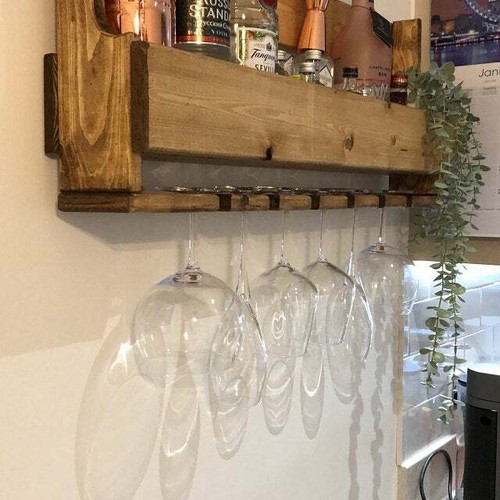 Pallet wood reclaimed spirit wine rack kitchen unit recycled eco friendly eBay