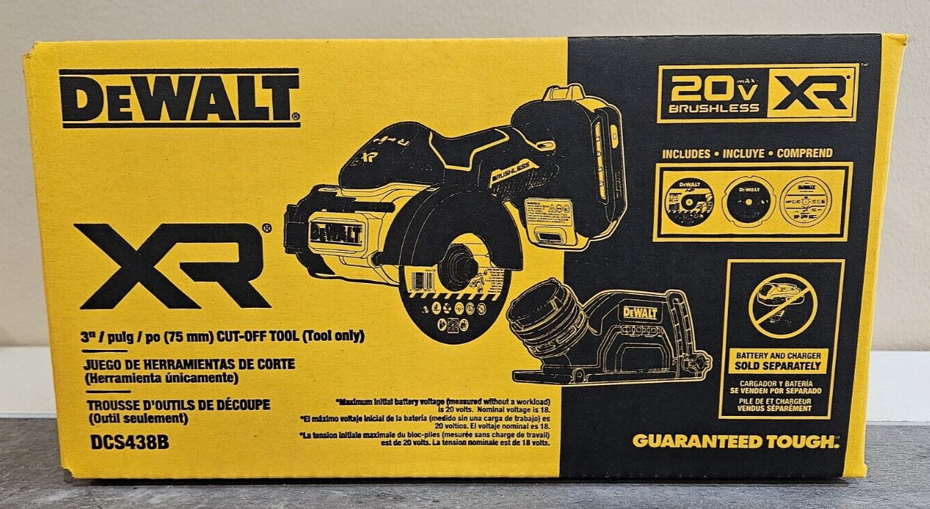 DeWALT DCS438B 20V MAX XR 3" Brushless Cordless Compact Cut Off Tool -New in Box